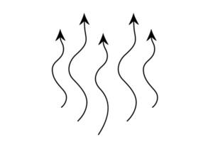 Arrow line icons spread up. Vector conditioner sign isolated. Air flow wave symbol for infographic banner and website.