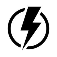 Lightning, electric power vector icon. Energy and thunder electricity symbol. Lightning bolt sign in the circle.