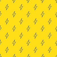 Lightning bolts Seamless Pattern. Yellow and Black repeating background. vector