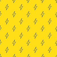 Lightning bolts Seamless Pattern. Yellow and Black repeating background. vector