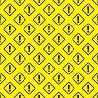 A seamless pattern with an exclamation mark. Endless pattern on yellow background. vector