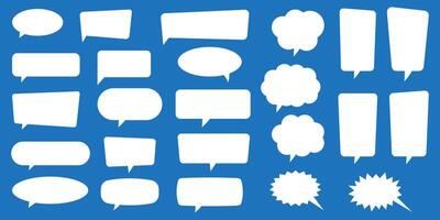 Set of speech bubbles. Speak bubble text, cartoon chatting box, message box. Blank empty white speech bubbles. vector