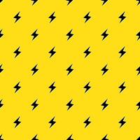 Lightning bolts Seamless Pattern. Yellow and Black repeating background. vector