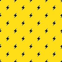 Lightning bolts Seamless Pattern. Yellow and Black repeating background. vector