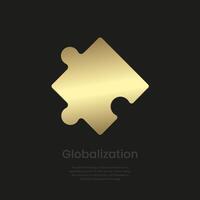 A modern luxury jigzaw icon, symbol, element, object of corporated concept design, option infographic premium style, vector illustration. Golden and premium concepts vector