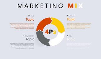 4Ps marketing mix infographic, Vector circle arrows for infographic. Template for cycling diagram, graph, presentation and round chart. Business concept, vector illustration