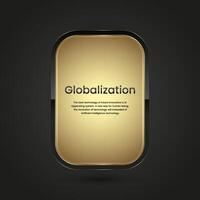 Black Luxury button infographic vector design. A gold and black icon on isolated dark gradient background, a premium Vector illustration template