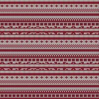 Red and cream color traditional knitted pattern. Festive Sweater Design. Seamless Knitted Pattern vector