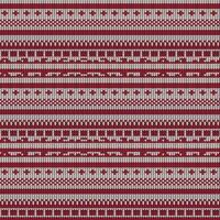 Red and cream color traditional knitted pattern. Festive Sweater Design. Seamless Knitted Pattern vector