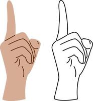 Hand with index finger up vector