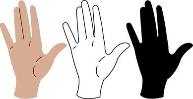 Hand showing palm. vector