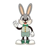 Groovy easter rabbit vector