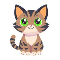 Vector cartoon illustration with cute cat