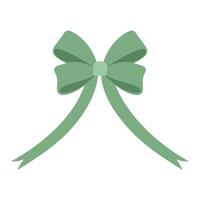 green ribbon with bow isolated vector