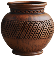 AI generated Old clay pot on a transparent background png