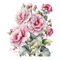 AI generated Watercolor Floral Flower Design, Watercolor Flower Arrangements Floral, Watercolor Flower Design, Flower Sublimation Floral Clipart, Wedding Decoration png