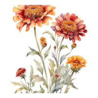 AI generated Watercolor Floral Flower Design, Watercolor Flower Arrangements Floral, Watercolor Flower Design, Flower Sublimation Floral Clipart, Wedding Decoration png