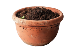 ai généré terra cotta pot avec sol png