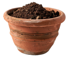 AI generated Terra Cotta Pot with Soil png