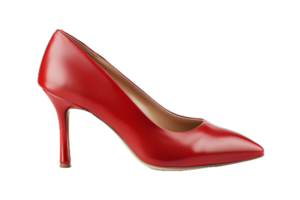 ai generiert elegant rot hoch Hacke Schuh png