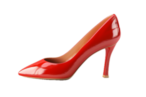 ai generiert elegant rot hoch Hacke Schuh png