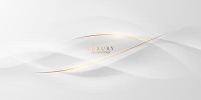 white abstract background with luxury golden lines vector illustration