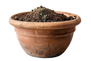 ai généré terra cotta pot avec sol png