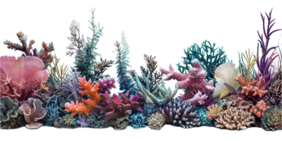 ai generado vibrante coral arrecife monitor png