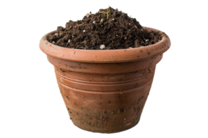 AI generated Terra Cotta Pot with Soil png