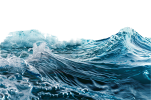 ai généré croustillant bleu océan vagues png