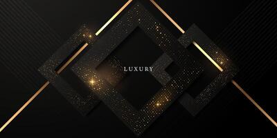 Abstract modern design black background with luxury golden elements vector illustration.