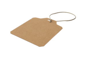 AI generated Blank Brown Paper Price Tag with String png