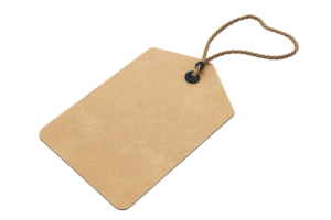 AI generated Blank Brown Paper Price Tag with String png