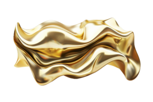 AI generated Golden Silk Fabric Flowing in Air png