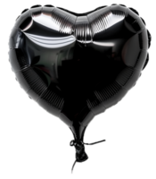 AI generated Shiny Black Heart Shaped Balloon png