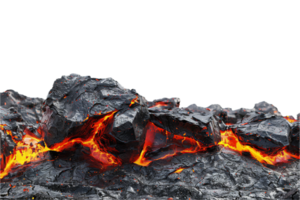 ai gegenereerd gesmolten lava vloeiende door gebarsten aarde PNG