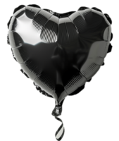 ai généré brillant noir cœur en forme de ballon png