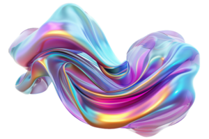 AI generated Abstract Iridescent Cloth Simulation png