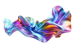 AI generated Abstract Iridescent Cloth Simulation png