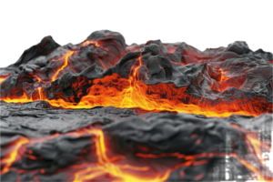 AI generated Molten Lava Flowing Through Cracked Earth png