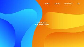 ABSTRACT CONTRAST BACKGROUND WITH GEOMETRIC SHAPES GRADIENT BLUE ORANGE SMOOTH LIQUID COLOR DESIGN VECTOR TEMPLATE GOOD FOR MODERN WEBSITE, WALLPAPER, COVER DESIGN