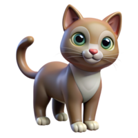 Beautiful 3D Cat in Multicolors png