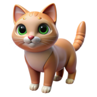 hermosa 3d gato en multicolores png