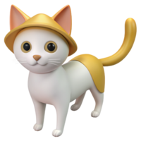 Beautiful 3D Cat in the Mexican Style png