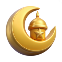 bellissimo 3d eid mubarak d'oro colore nel il logo stile png