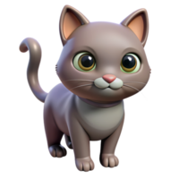 Beautiful 3D Cat in Multicolors png