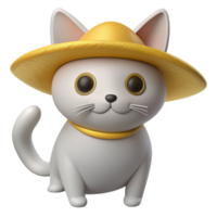 Beautiful 3D Cat in the Mexican Style png