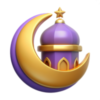 lindo 3d eid Mubarak dourado cor dentro a logotipo estilo png