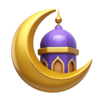 mooi 3d eid mubarak gouden kleur in de logo stijl png