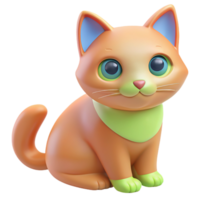 hermosa 3d gato en multicolores png